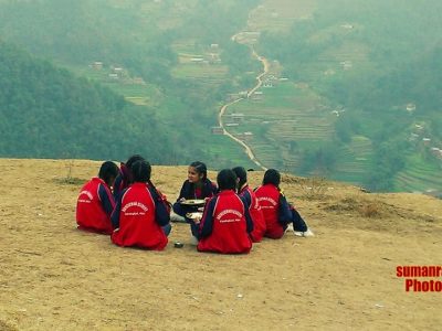 School Kids in Picnic, Ghyampe Danda, Bhaktapur